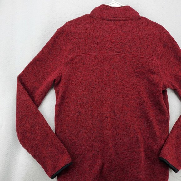 Urban Pipeline Sweater Men's Long Sleeve 1/4 Zip Contrasting Pkt. Pullover Red M - Picture 10 of 12